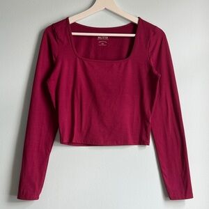 Hollister Red Fitted Crop Blouse